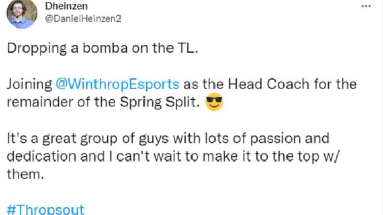 Winthrop University dostał trenera dla League of Legends