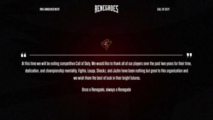 Renegades zamyka podział o Call of Duty