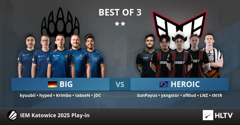 Łatwe zwycięstwo BIG nad HEROIC w meczu o miejsce w fazie grupowej Intel Extreme Masters Katowice 2025