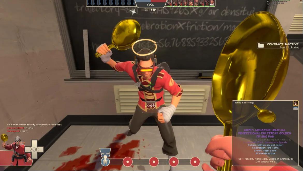 Gracz po raz drugi usuwa złotą patelnię o wartości 6 700 dolarów, przedmiot z Team Fortress 2