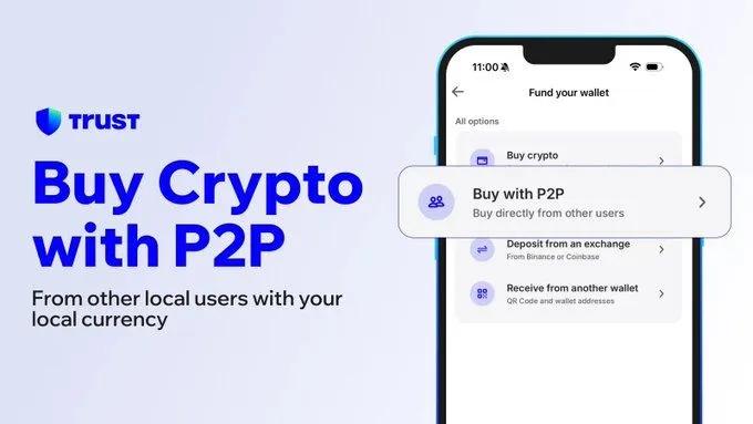 Trust Wallet uruchamia usługę P2P do handlu kryptowalutami w ponad 150 krajach
