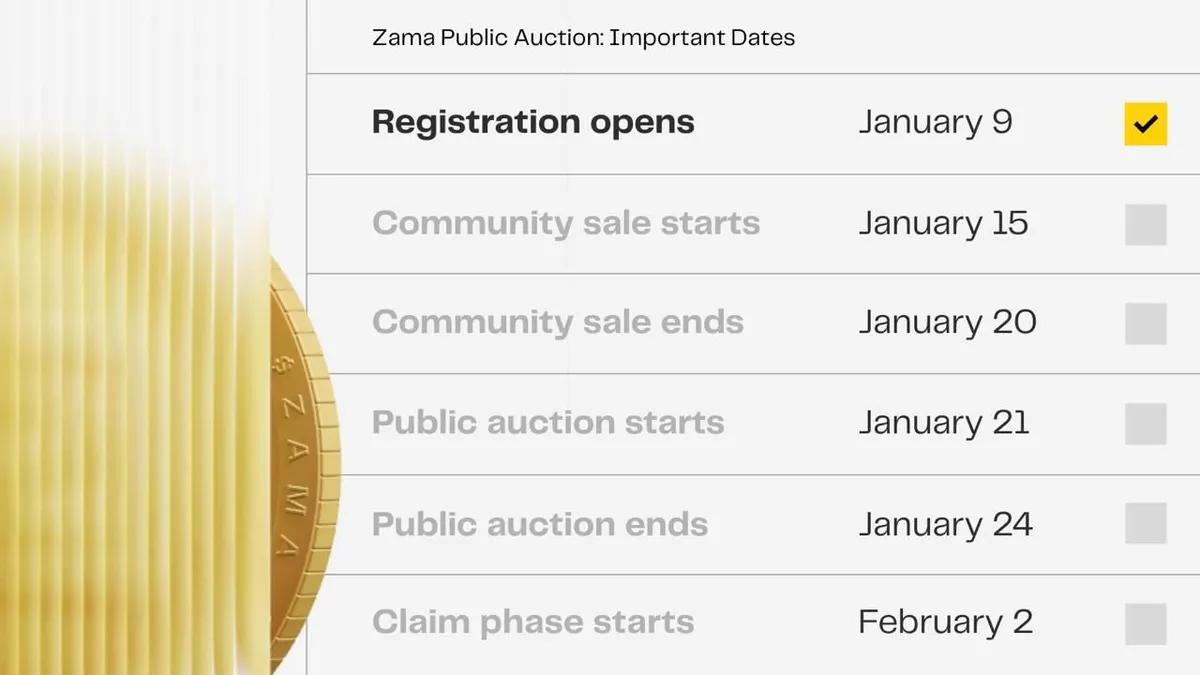 Protokół Zama rozpoczyna rejestrację sprzedaży tokenów