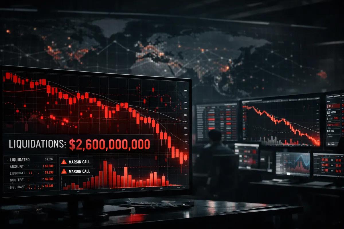 Masowy krach na rynku kryptowalut: 2,6 mld USD w likwidacji w ciągu jednego dnia z powodu strat strategii