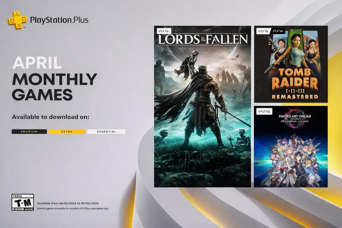 Ujawniono gry PlayStation Plus z kwietnia 2026 roku - Lords of the Fallen, Sword Art Online i Tomb Raider Remastered