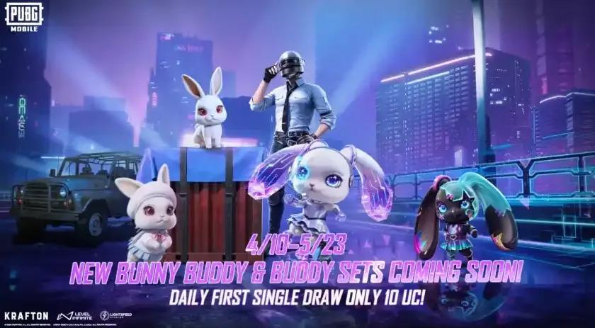 Wydarzenie PUBG Mobile Bunny Buddy na żywo - ekskluzywne skórki, nagrody i obroty