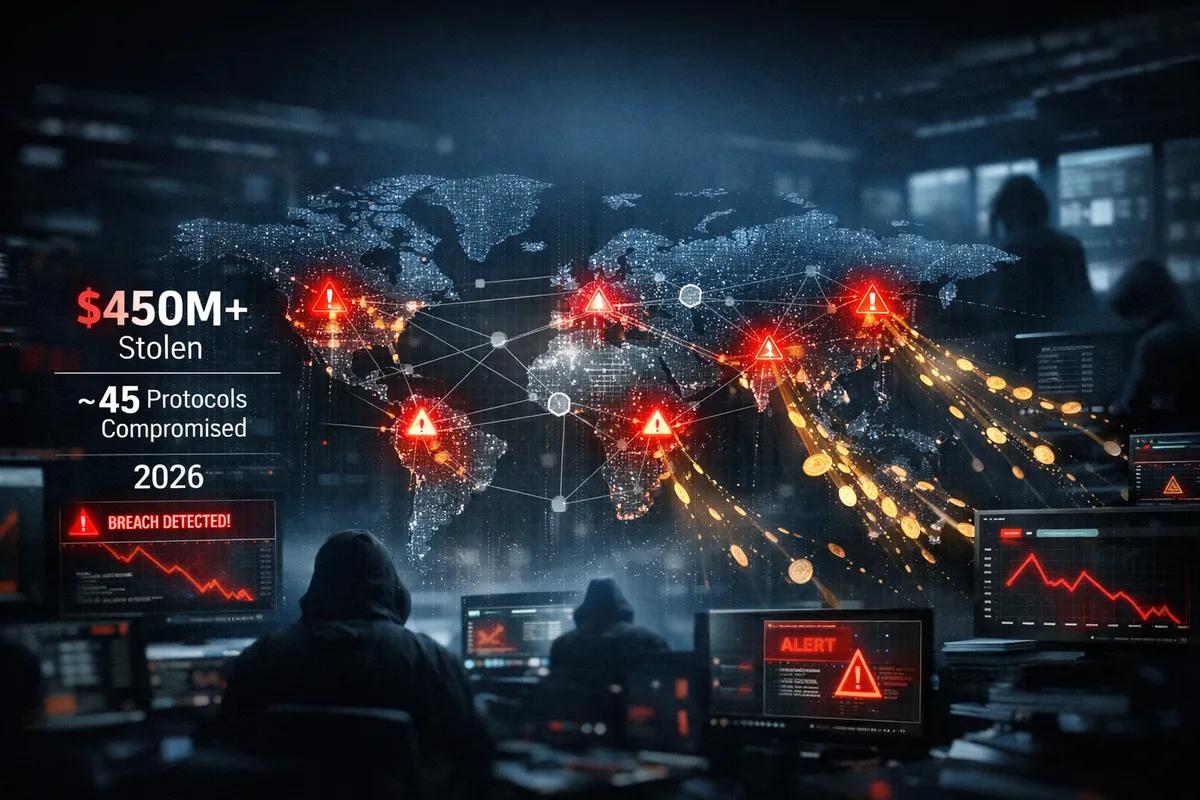 Hakerzy ukradli już ponad 450 milionów dolarów z około 45 protokołów kryptograficznych w 2026 roku