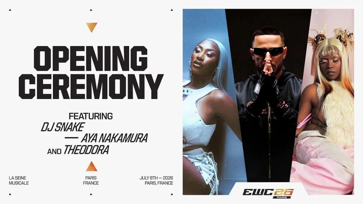 Aya Nakamura, DJ Snake i Theodora gwiazdami ceremonii otwarcia Pucharu Świata w Esporcie 2026