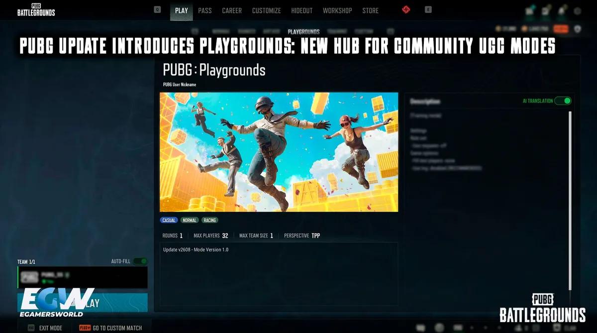 Aktualizacja PUBG wprowadza „Playgrounds”: nowe centrum trybów opartych na treściach tworzonych przez społeczność