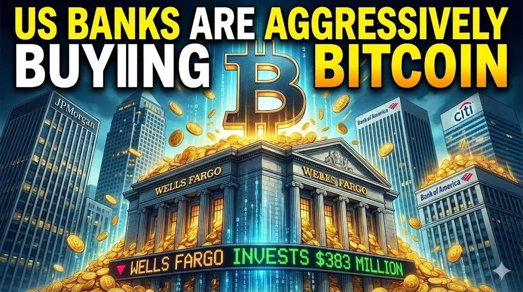 Amerykańskie banki agresywnie kupują Bitcoina: Wells Fargo inwestuje 383 miliony dolarów