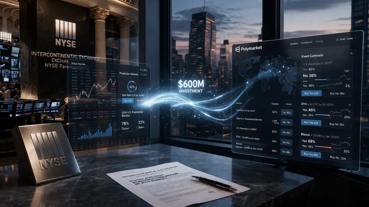 Intercontinental Exchange (spółka dominująca na NYSE) inwestuje dodatkowe 600 milionów dolarów w Polymarket