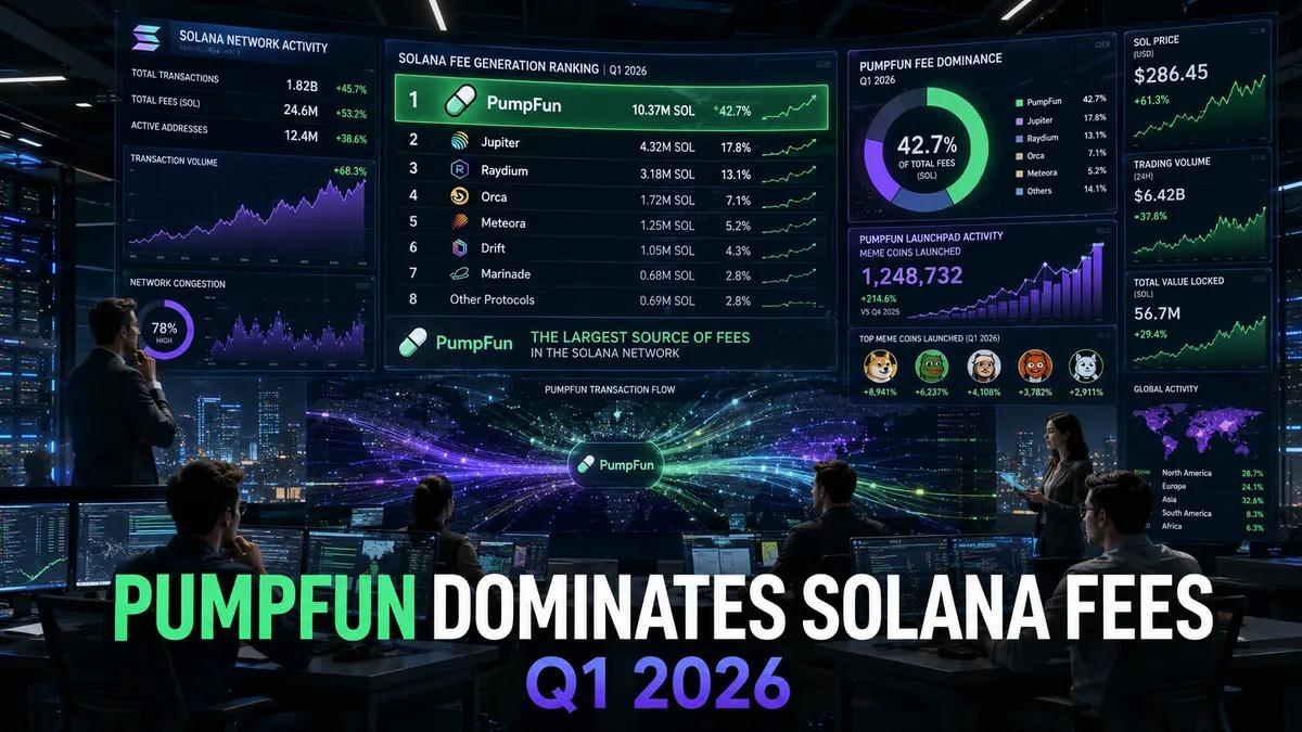 PumpFun stał się największym źródłem opłat w sieci Solana w pierwszym kwartale 2026 r.