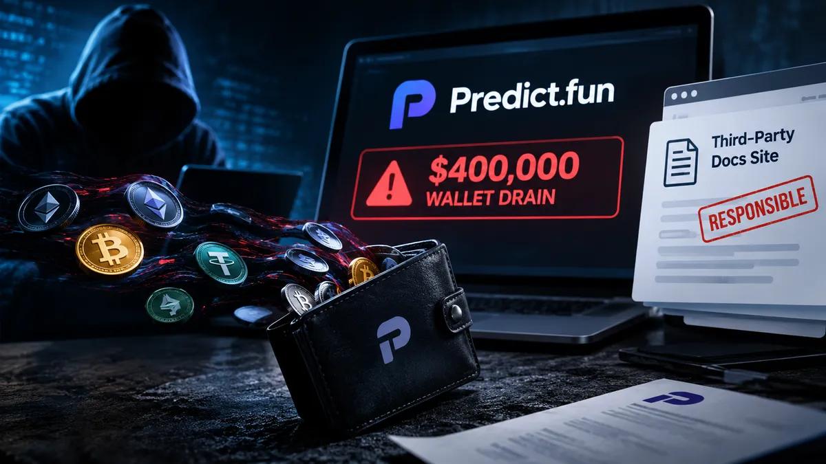 Predict.fun potwierdza drenaż portfela na kwotę 400 tys. dolarów i obwinia zewnętrzną witrynę z dokumentami
