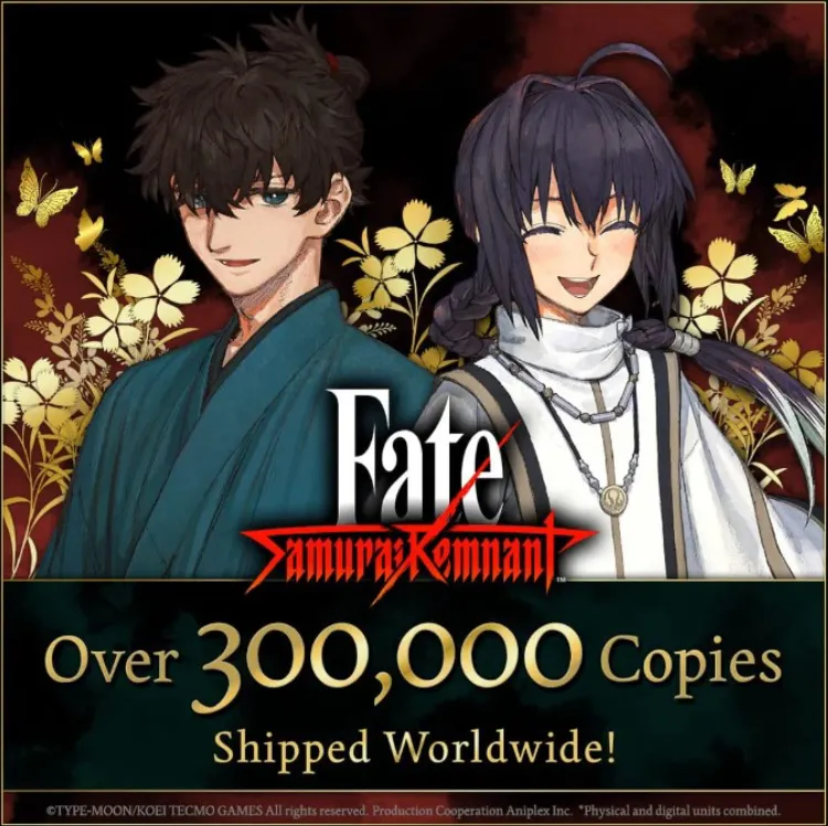 300,000 copies of the game Fate/Samurai Remnant have been sold worldwide 1