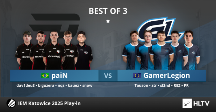 GamerLegion Easily Defeat paiN Gaming and Qualify for the IEM Katowice 2025 Group Stage 1