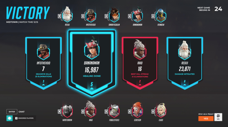 Twórcy Overwatch 2 planują powrót kultowych kart do głosowania na koniec meczu z OW1 1