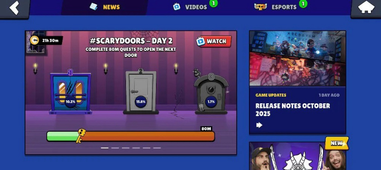 Brawl Stars rozpoczyna wydarzenie społecznościowe Scary Doors — wykonaj zadania i odblokuj ekskluzywne nagrody, w tym darmową skórkę Manga Kenji Hypercharge 1